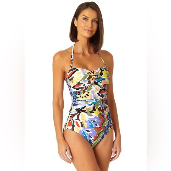 Anne Cole Other - Anne Cole Twist Front Shirred One Piece Swimsuit Size 10